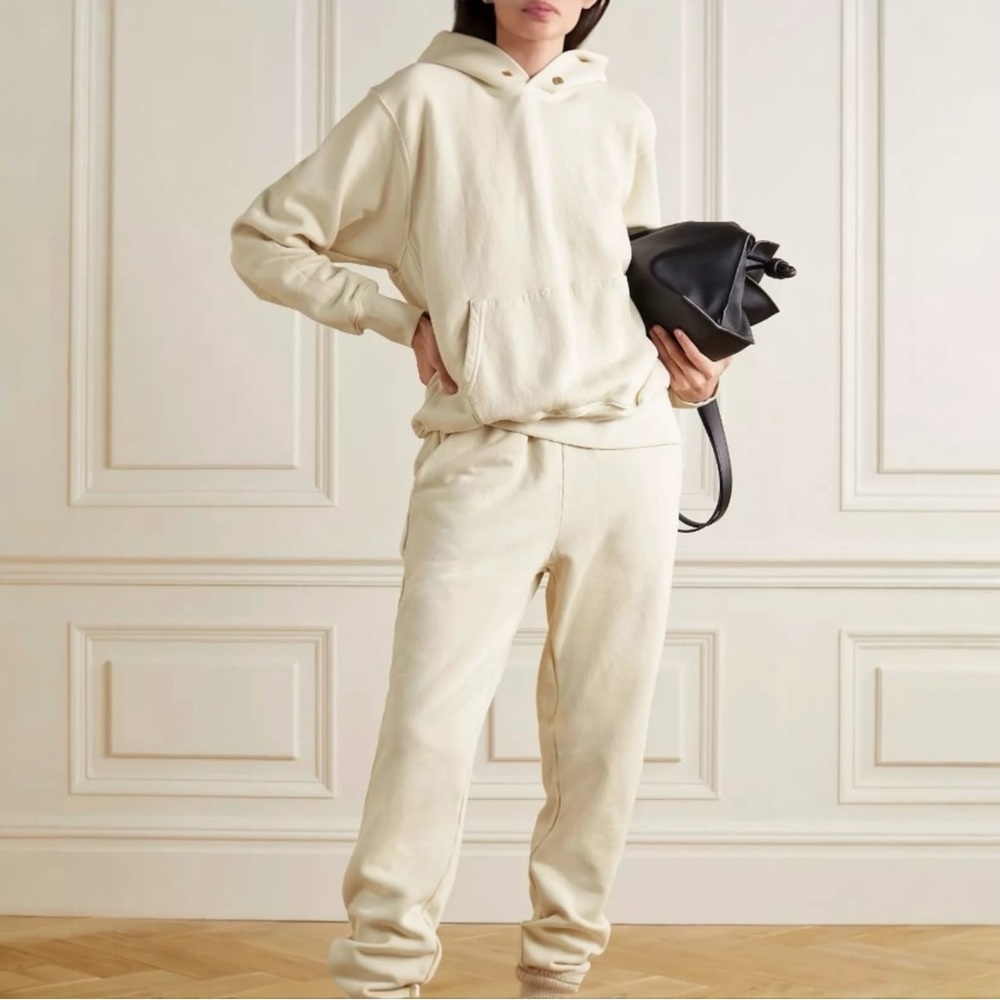 Les Tien Sweat Set In Cream Hoodie & Sweatpant Joggers XS